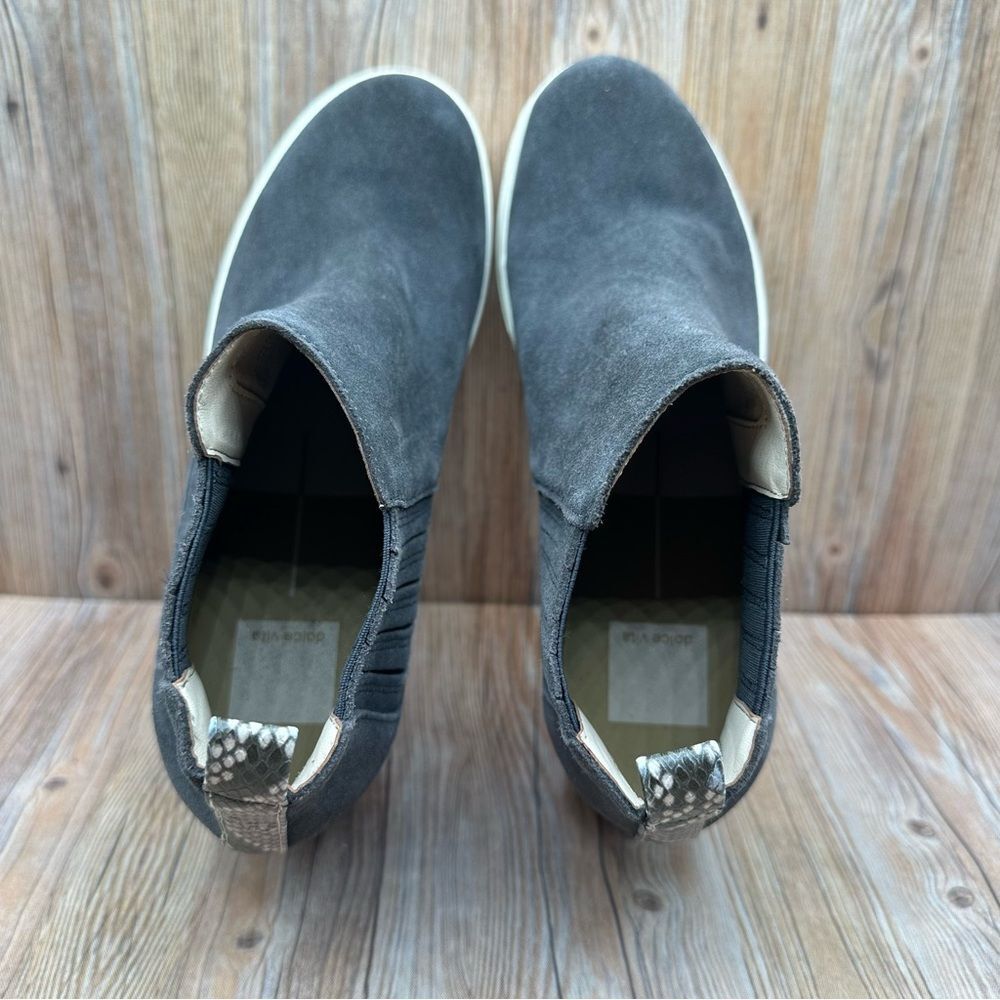 Dolce Vita Wylee Leather‎ Slip On Wedge Comfort Sneaker Gray Suede Size 7.5 - Picture 5 of 9